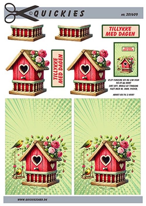 3D Fuglehus med roser